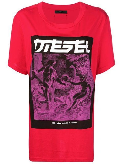 Shop Diesel T-overy T-shirt - Red