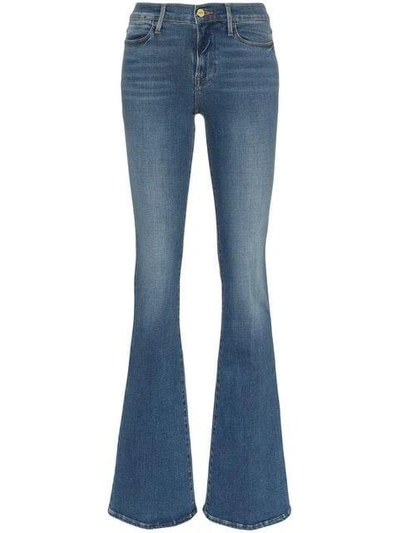 Shop Frame Le High Flare Jeans In Blue