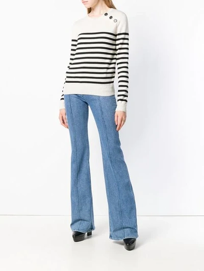 Shop Balmain High-waist Flared Jeans In Blue