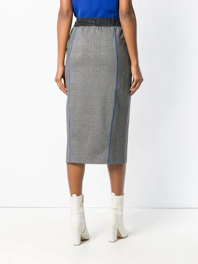 Shop Tommy Hilfiger Drawstring Houndstooth Skirt In Grey