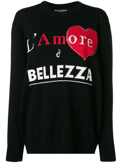 Shop Dolce & Gabbana Cashmere L'amore È Bellezza Sweater