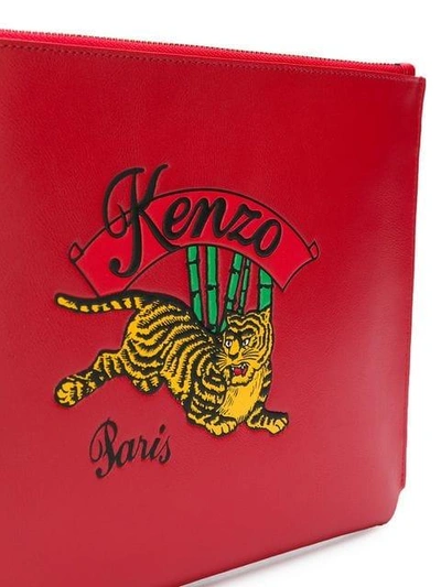 Shop Kenzo Jumping Tiger Clutch - Red