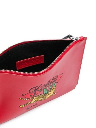 Shop Kenzo Jumping Tiger Clutch - Red