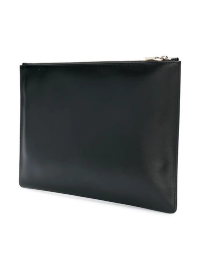 Shop Jil Sander Envelope Leather Clutch - Black