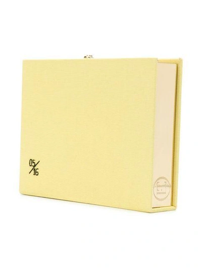 Shop Olympia Le-tan Box Shaped 'get Out Of Jail, Free' Clutch Bag - Yellow