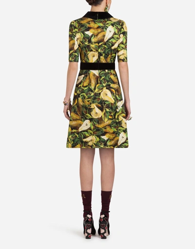 Shop Dolce & Gabbana Dress In Printed Brocade In Multi-colored