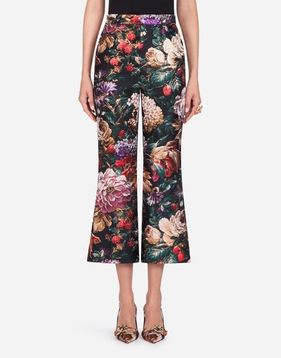 Shop Dolce & Gabbana Jacquard Pants In Multi-colored