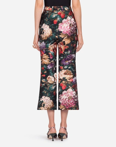 Shop Dolce & Gabbana Jacquard Pants In Multi-colored