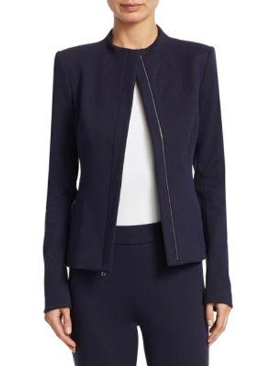 Shop Theory Sculpted Zip Jacket In Navy Melange