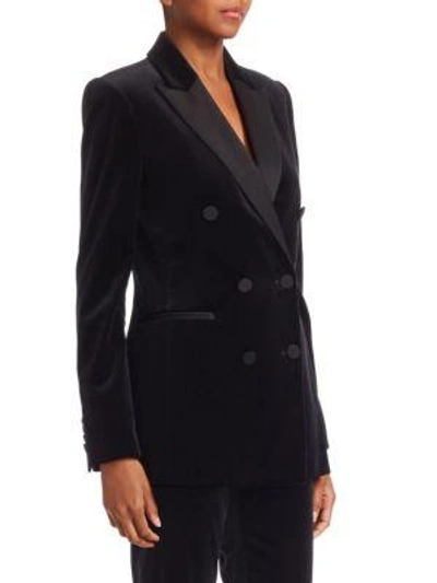 Shop Theory Velvet Tuxedo Jacket In Black