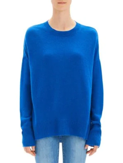 Shop Theory Karenia Cashmere Knit Top In Metal Blue