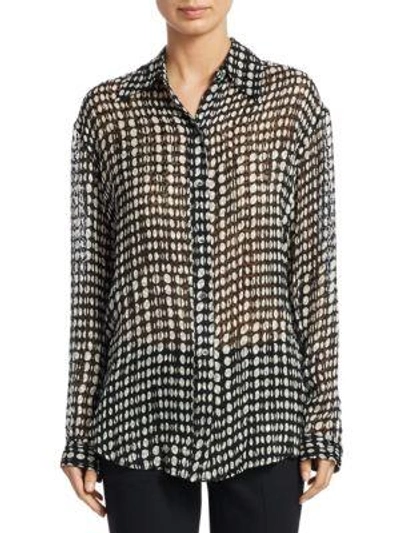 Shop Theory Split Dot Weekender Blouse In Black Multi