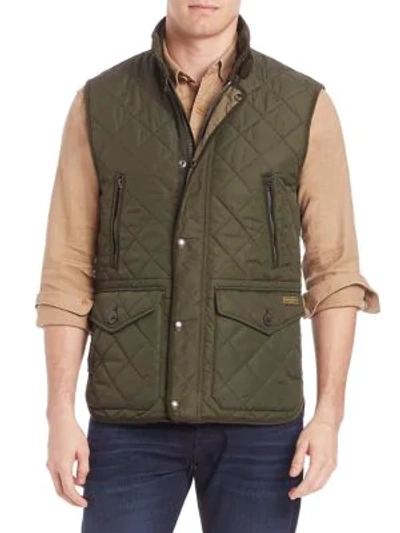 Shop Polo Ralph Lauren Quilted Sleeveless Vest In Corduroy Green