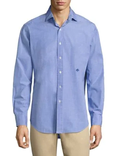 Shop Polo Ralph Lauren Poplin Estate Button-down Shirt In Blue Cream