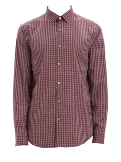 Shop Theory Murrary Cotton Flannel Shirt In Grey