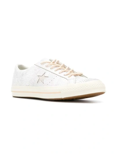 Shop Converse One Star Alligator Embossed Sneakers - White