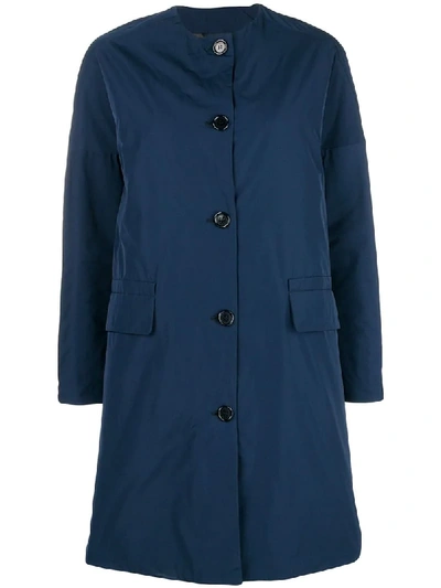 Shop Aspesi Single-breasted Coat - Blue