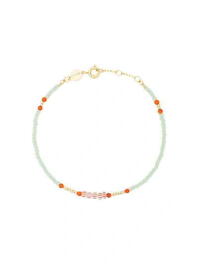 Green, Red and Orange Peppy Gold Plated Bracelet