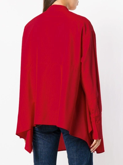 Shop Ports 1961 Band Collar Long Shirt In Red