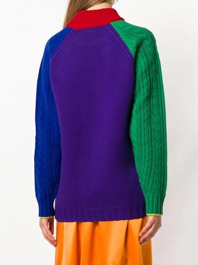 Shop Burberry Rainbow Turtleneck Jumper