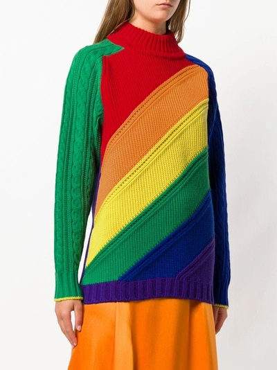 Shop Burberry Rainbow Turtleneck Jumper