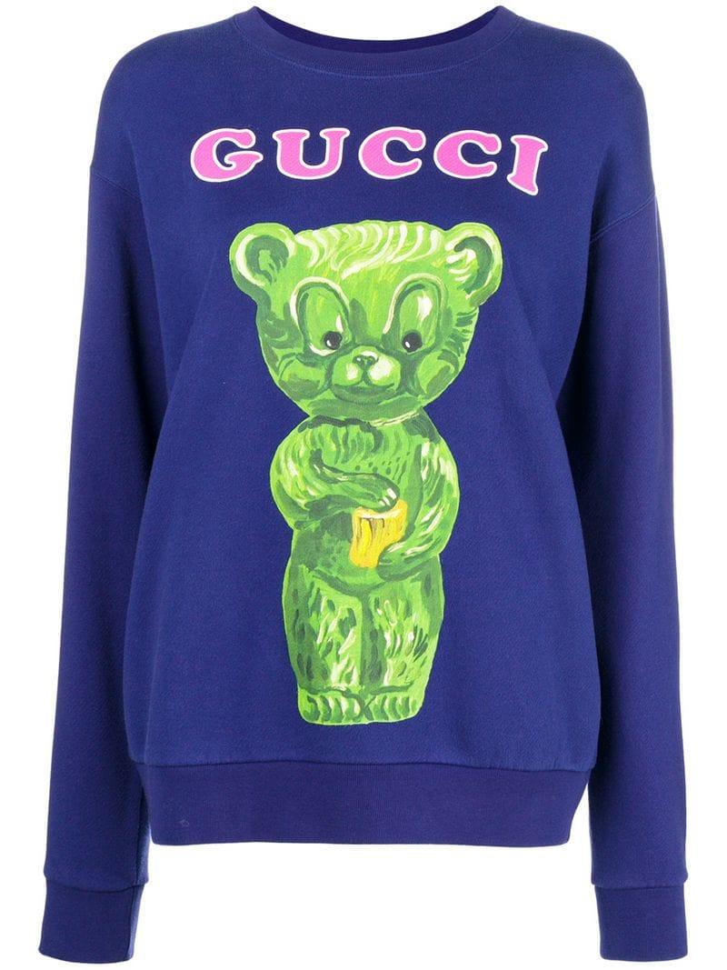 gucci sweater with green bear