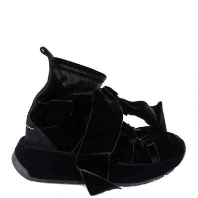 Shop Mm6 Maison Margiela Bow Sneakers In Black
