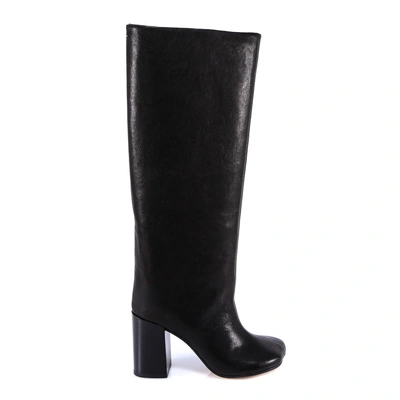 Shop Mm6 Maison Margiela High Knee Boots In Black