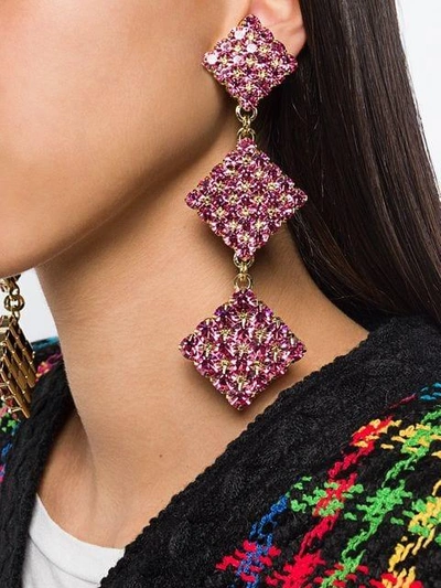 Shop Alessandra Rich Faba Drop Earrings - Pink
