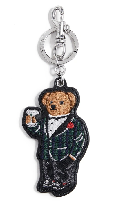 Shop Polo Ralph Lauren Bear Key Fob In Black