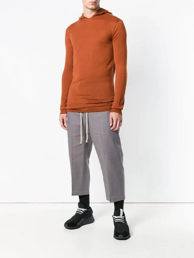 Shop Rick Owens Fitted Hoodie - Orange