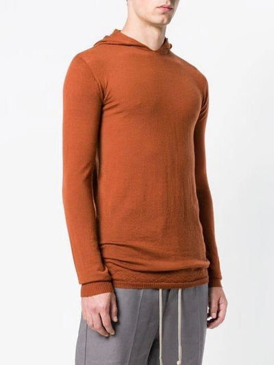 Shop Rick Owens Fitted Hoodie - Orange