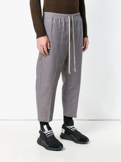 Shop Rick Owens Cropped Track Trousers - Blue
