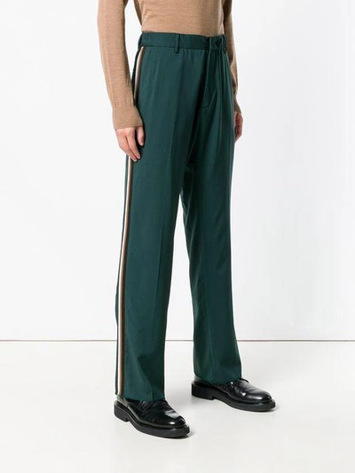Shop N°21 Striped Loose Trousers In Green