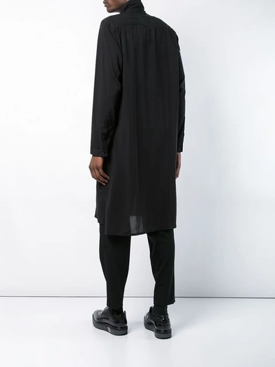 Shop Yohji Yamamoto Printed Longline Shirt In Black