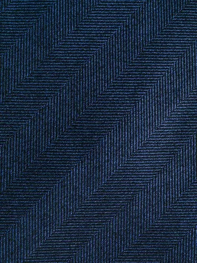 Shop Kiton Chevron Pattern Tie - Blue