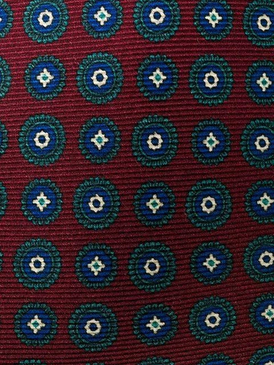 Shop Kiton Geometric Pattern Tie - Red