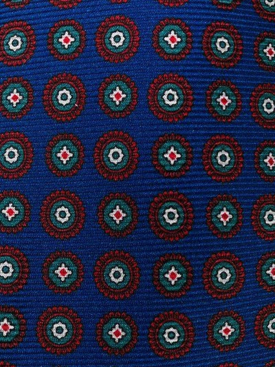 Shop Kiton Geometric Pattern Tie - Blue