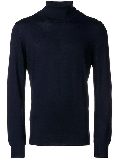 Shop Tagliatore Long Sleeved Sweater - Blue