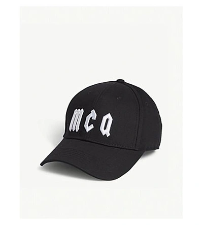 Shop Mcq By Alexander Mcqueen Logo Cotton Baseball Cap In Black White