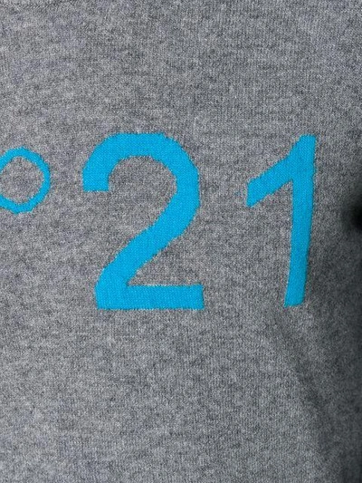 Shop N°21 Intarsia Logo Sweater In Grey