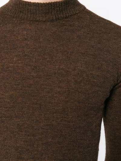 Shop Rick Owens Longsleeved Fitted Jumper - Brown