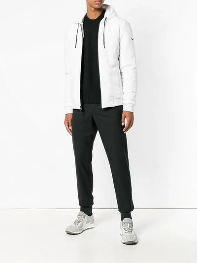 Shop Fendi Reversible Hooded Windbreaker Jacket - White