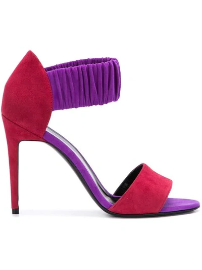 Shop Pierre Hardy Colour Block Ruche Sandals In Red