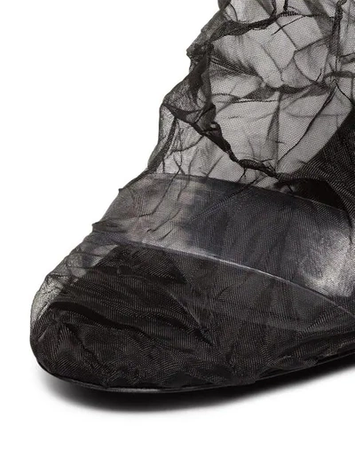 Shop Nicholas Kirkwood Black D'arcy 105 Mesh Leather Ankle Boots