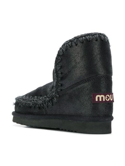 Shop Mou Whipstitched Ankle Boots - Black