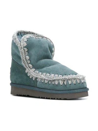 Shop Mou Whipstitched Boots - Blue