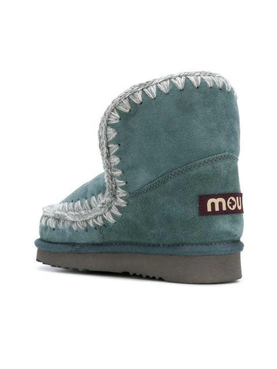 Shop Mou Whipstitched Boots - Blue