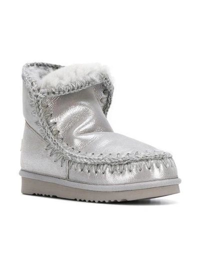 Shop Mou Whipstitched Boots - Metallic