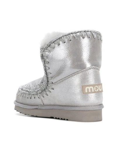 Shop Mou Whipstitched Boots - Metallic